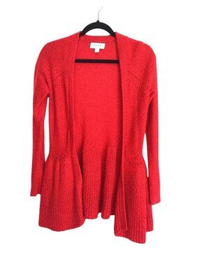 ELLE- WOMENS RED LONG SLEEVE OPEN FRONT CARDIGAN SWEATER SIZE X-SMALL